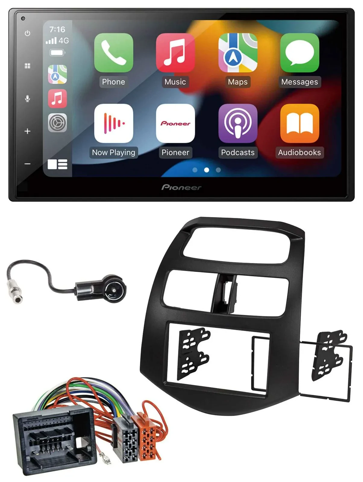 Автомагнитола для Chevrolet Spark (с 2013) Pioneer 2DIN, DAB, Bluetooth, USB, MP3