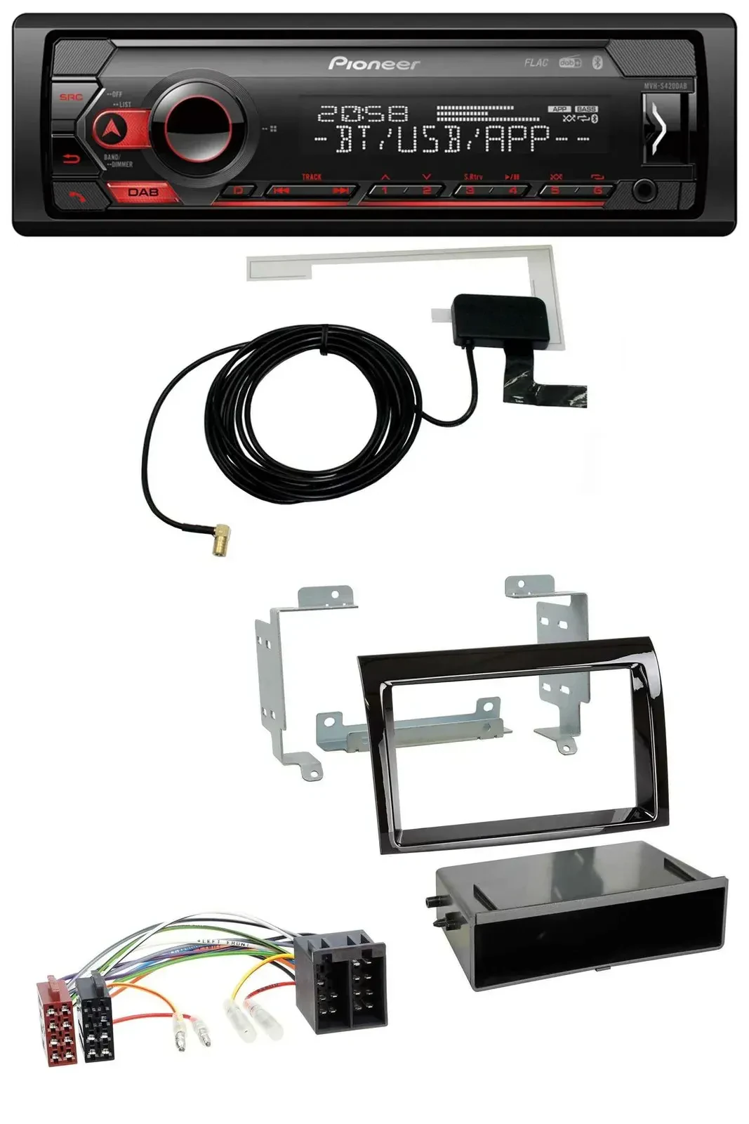 Автомагнитола для Fiat Ducato (2006–2010) Pioneer DAB USB MP3 Bluetooth, черный глянец
