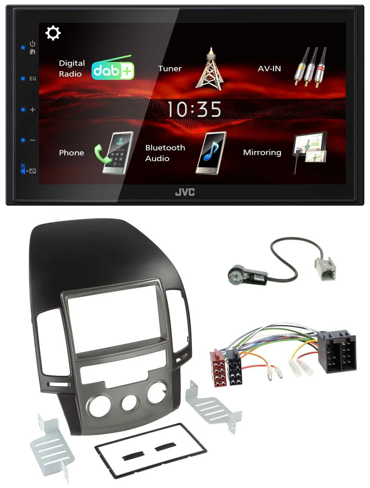 JVC USB Bluetooth MP3 DAB 2DIN Autoradio für Hyundai i30 (ab 08)