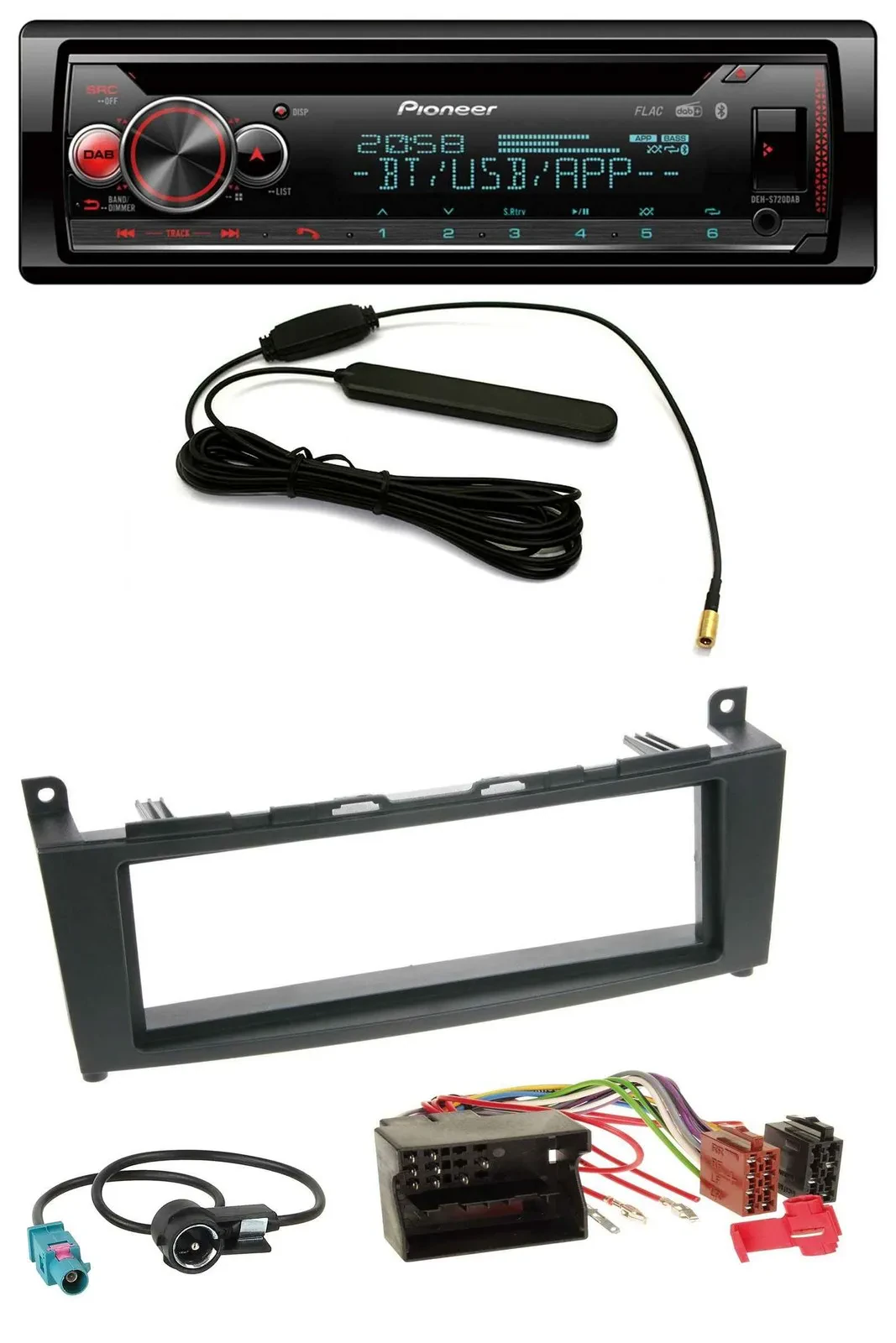 Pioneer USB DAB MP3 Bluetooth CD Autoradio für Mercedes C-Klasse W204 ab 2007