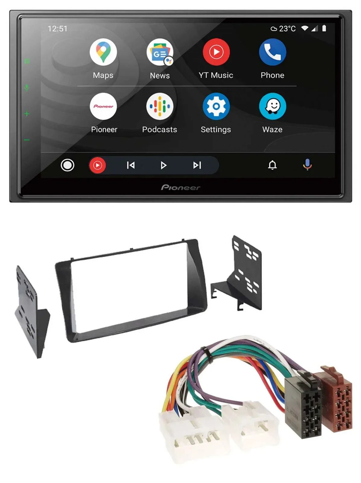 Pioneer USB 2DIN DAB MP3 Bluetooth Autoradio für Toyota Corolla E12U/E12J 2001-2