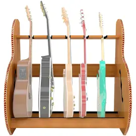 Стойка для гитар A&S Crafted Products Session Deluxe Full Size, красный дуб (7–9 кейсов)