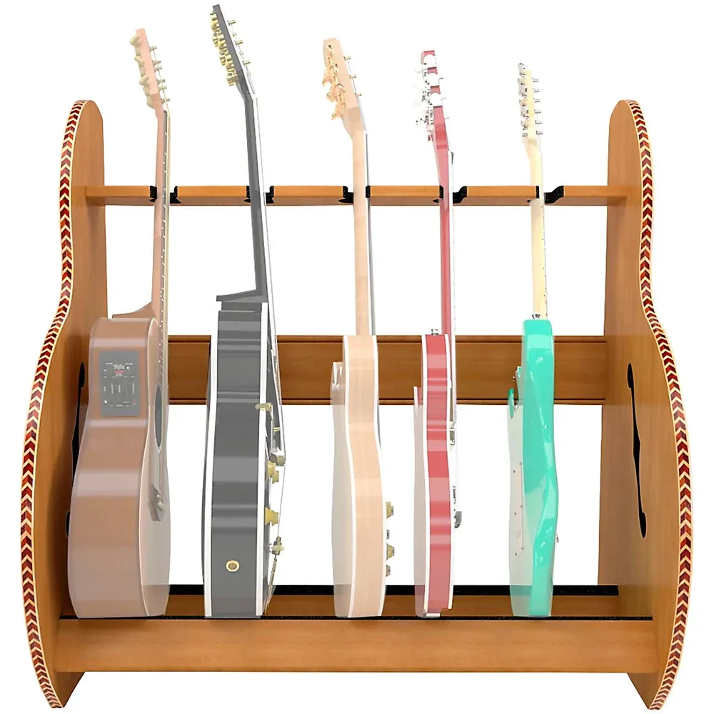 Стойка для гитар A&S Crafted Products Session Deluxe Full Size, красный дуб (7–9 кейсов)