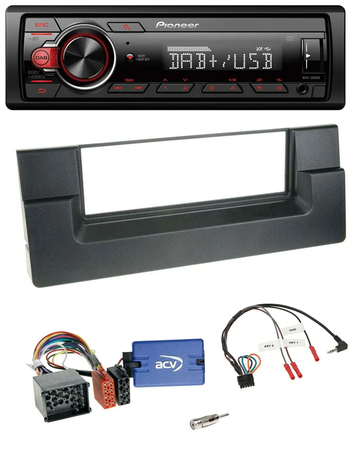 Pioneer MP3 1DIN DAB USB Lenkrad Autoradio für BMW 5er E39 1996-2001