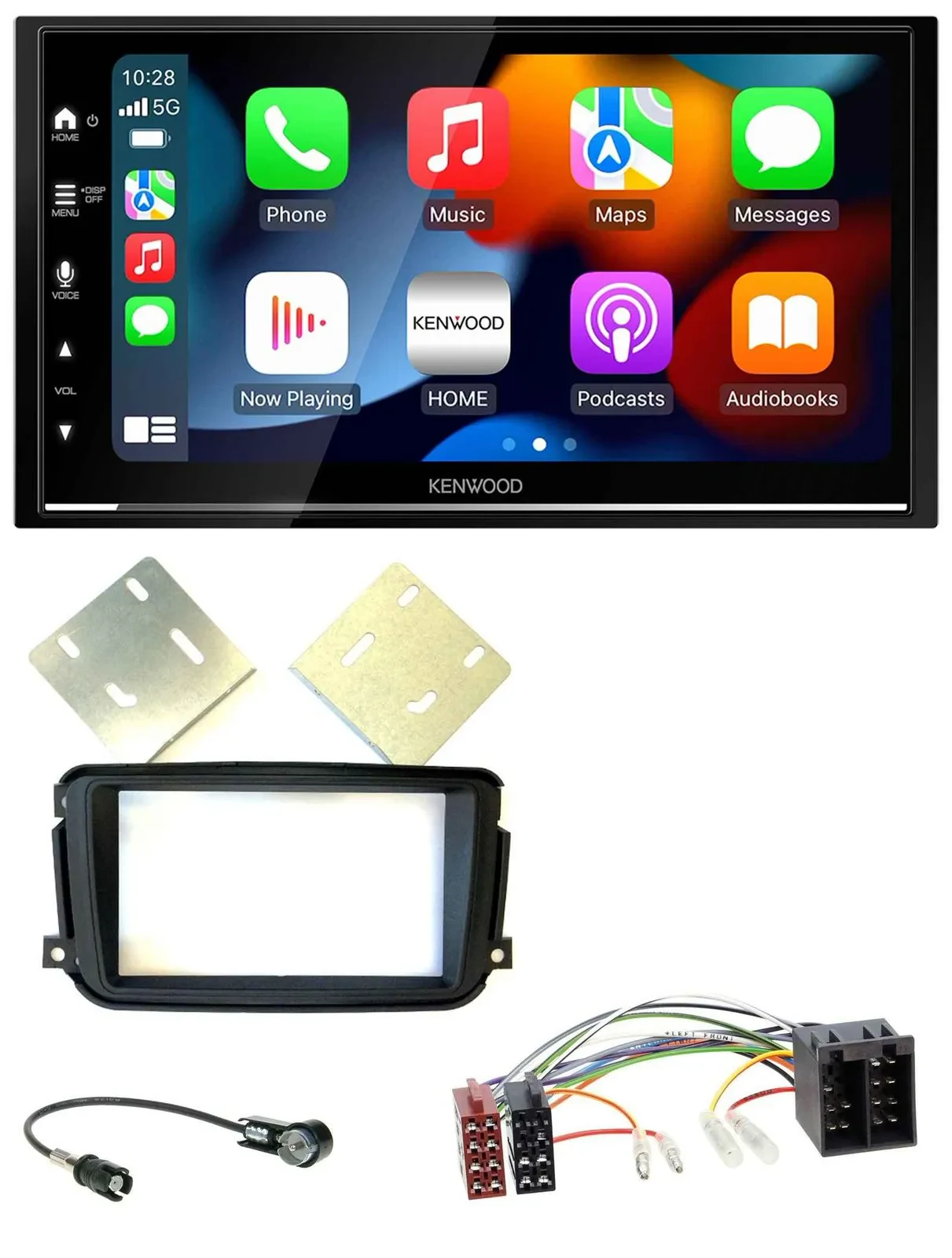 Kenwood DAB USB Bluetooth 2DIN MP3 Autoradio für Smart ForTwo 2010-2015 ISO