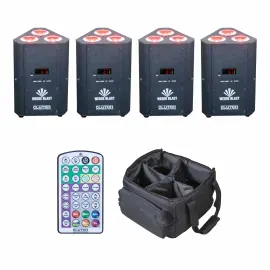 Прожектор Clutch WEDGEBLAST-BLK-4PK LED, беспроводной, DMX, аккумуляторный, черный, с сумкой