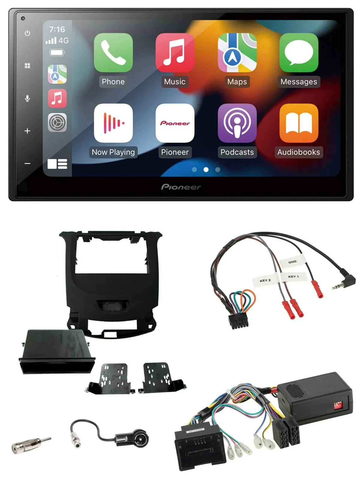Pioneer DAB Bluetooth 2DIN USB Lenkrad Autoradio für Chevrolet Cruze ab 2016 kla