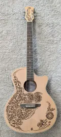 Luna Model HEN OA SPR Henna Oasis Acoustic Electric Folk Size Cutaway Guitar