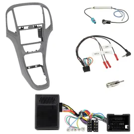 Radioset Lenkradadapter Doppel DIN Autoradio für Opel Astra J ab 2009 Titangrau