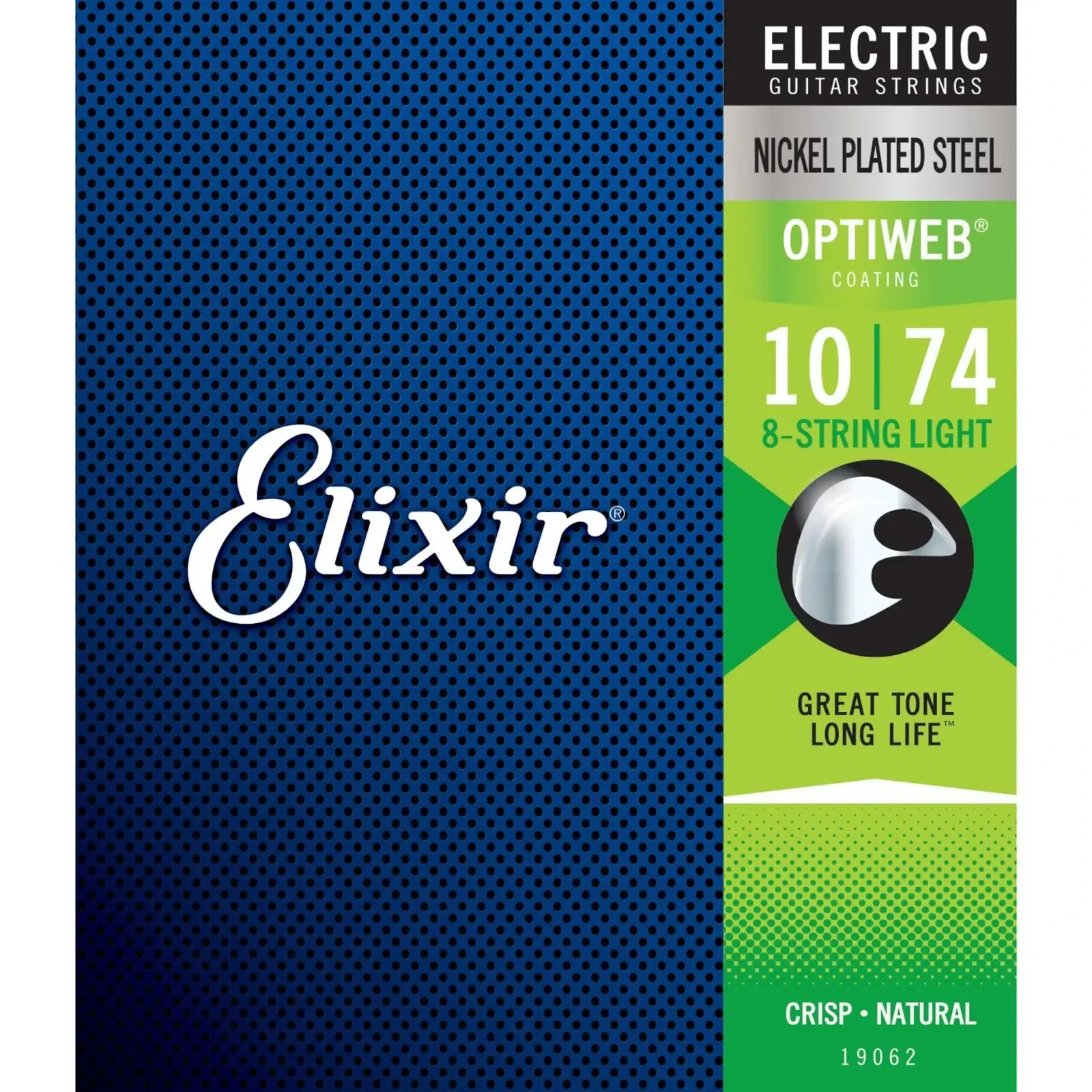 Струны для 8-струнной электрогитары Elixir 19062 Optiweb Light 10-74