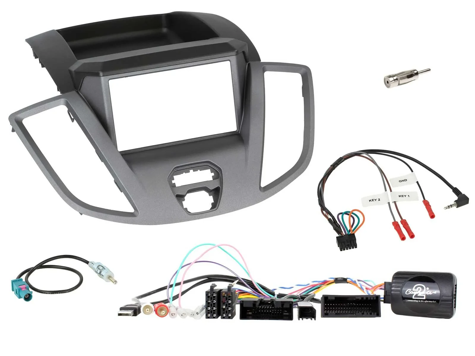 Radioset Lenkradadapter Doppel DIN Autoradio für Ford Transit V363 14-19 o. Disp