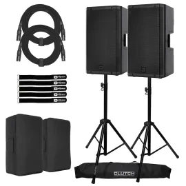 RCF ART 945-A 15" Digital Active Powered Speakers Pair w Covers & Stands