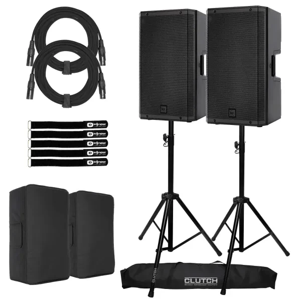 RCF ART 945-A 15" Digital Active Powered Speakers Pair w Covers & Stands