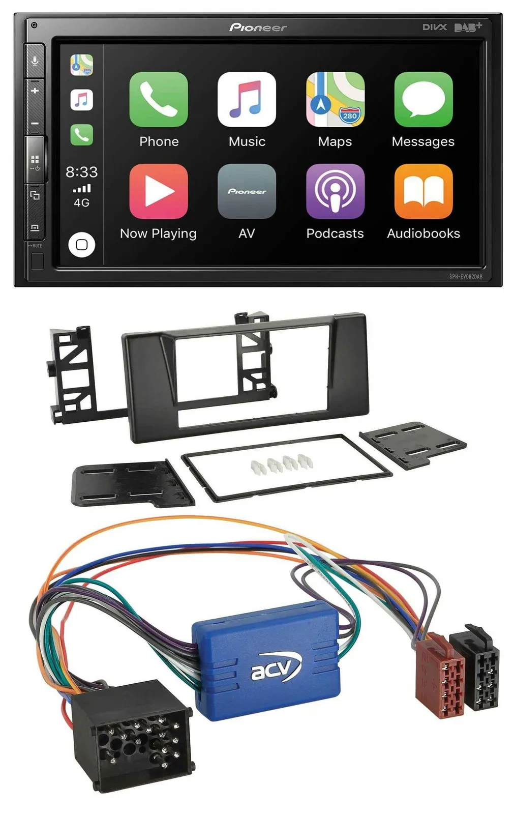 Pioneer USB MP3 DAB 2DIN Bluetooth Autoradio für BMW X5 E53 5er E39 Rundpin Akti