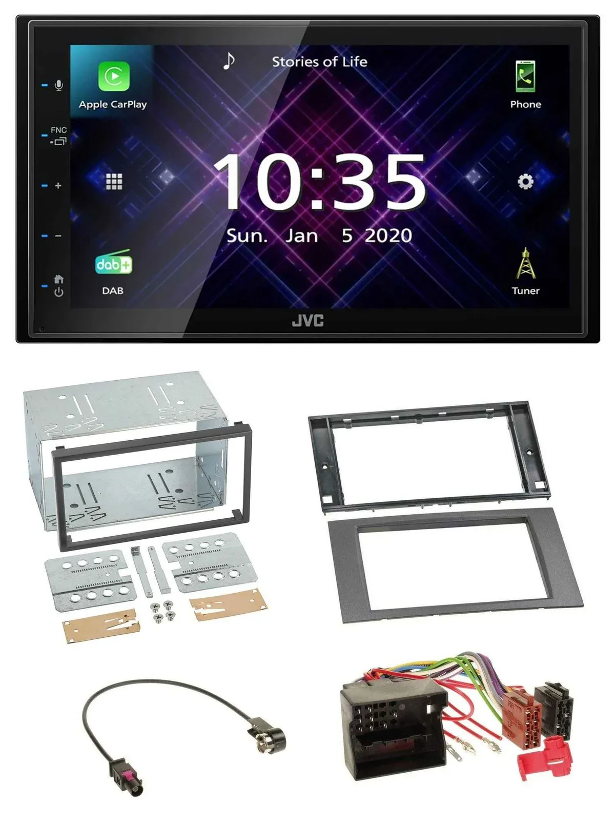JVC DAB 2DIN MP3 Bluetooth USB Autoradio für Ford Fusion Kuga Transit 05-12 anth