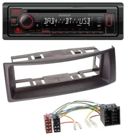 Kenwood MP3 CD USB Bluetooth DAB Autoradio für Renault Megane Scenic bis 03 schw