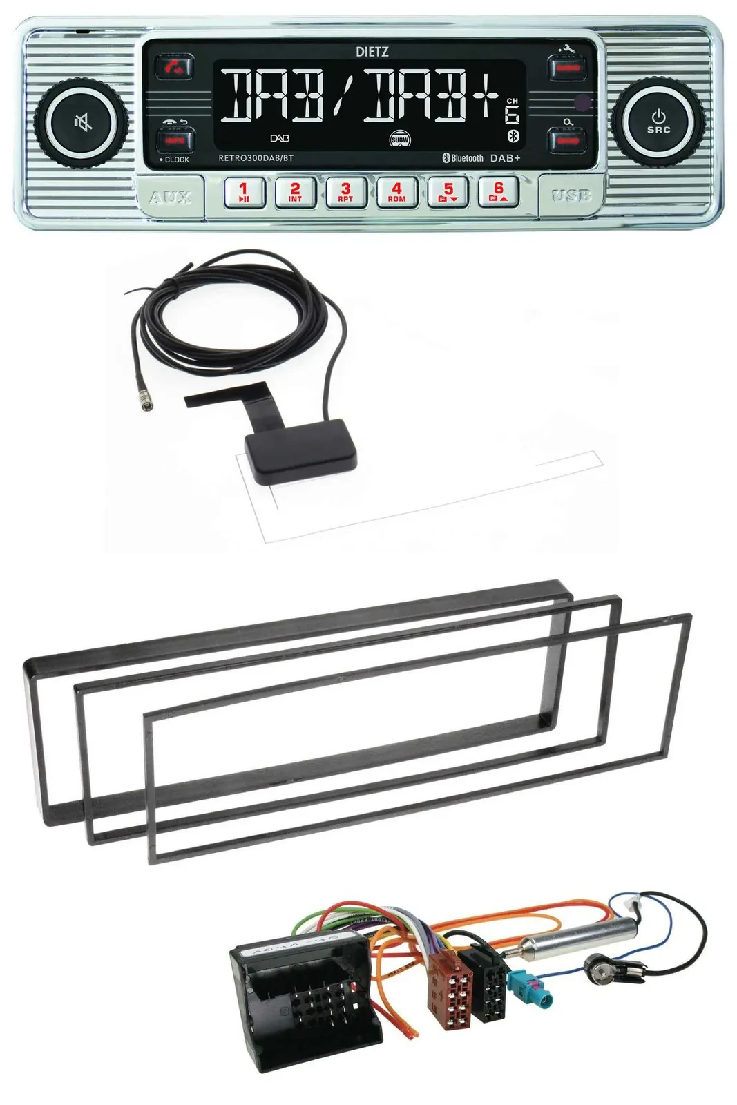 Автомагнитола Dietz Bluetooth USB MP3 DAB для Peugeot 307/1007 (2001–2009)
