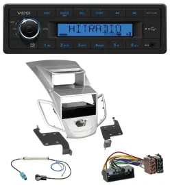 Автомагнитола VDO 1-DIN MP3 USB AUX для Ford Fiesta (2010–2017) серебристая