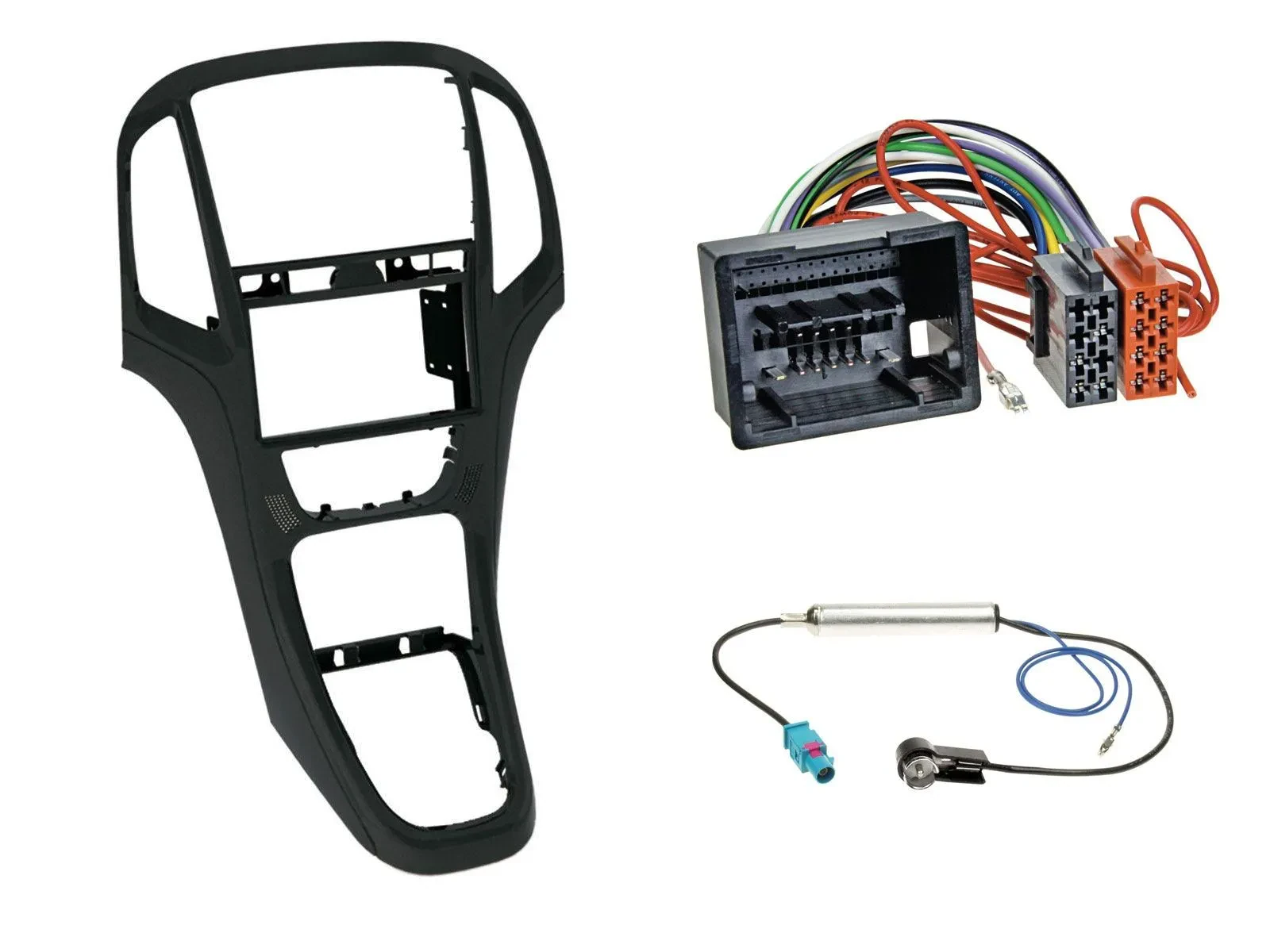 Einbauset Doppel DIN Autoradio für Opel Astra J ab 12/09 Perlschwarz