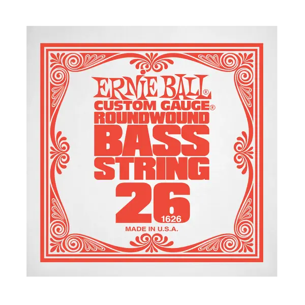 Струна для бас-гитары Ernie Ball P01626, сталь никелированная, круглая оплетка, калибр 26