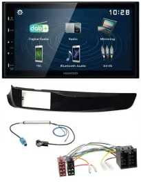 Kenwood 2DIN Bluetooth MP3 USB DAB Autoradio für Alfa Giulietta schwarz glänzend