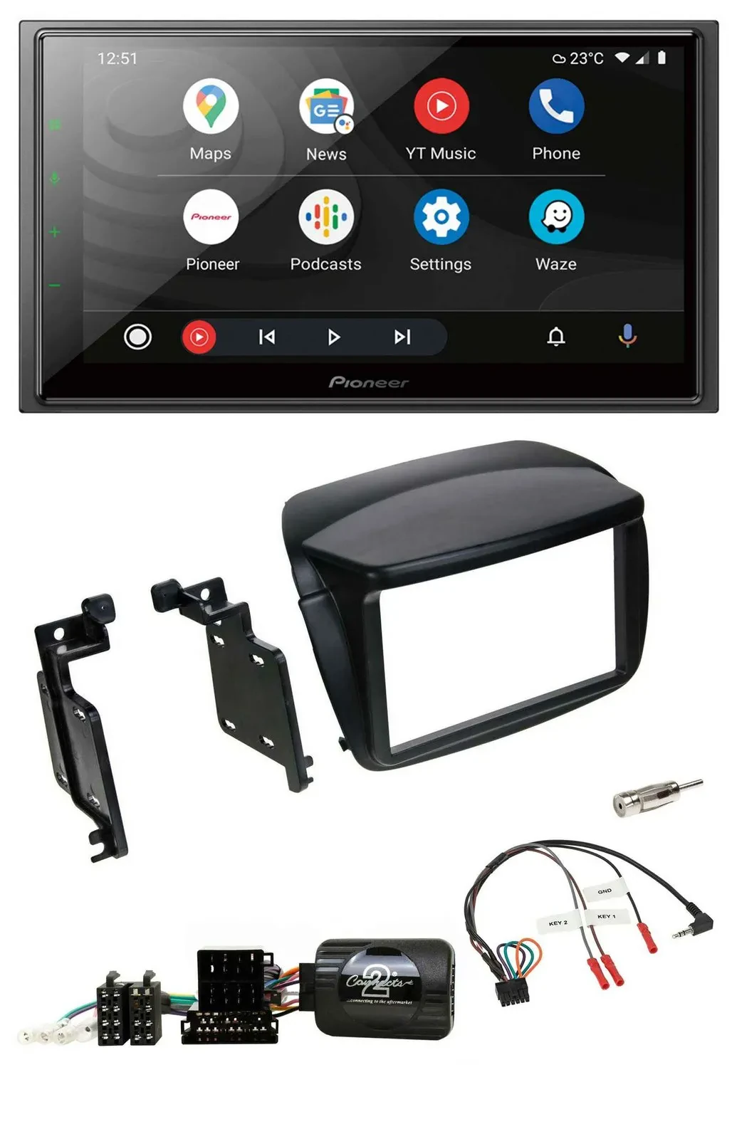Автомагнитола Pioneer 2DIN DAB Bluetooth USB для Fiat Doblo (с 2010) и Opel Combo