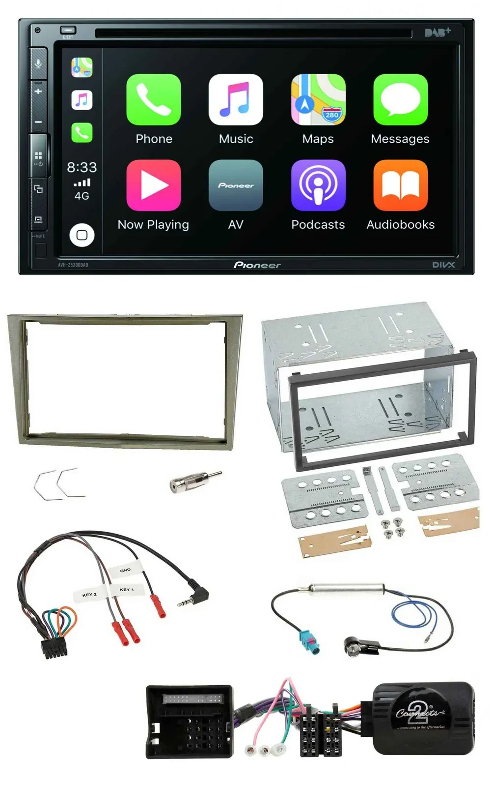 Автомагнитола Pioneer 2DIN DVD, DAB, Bluetooth, USB (для Opel Corsa D, Astra H)