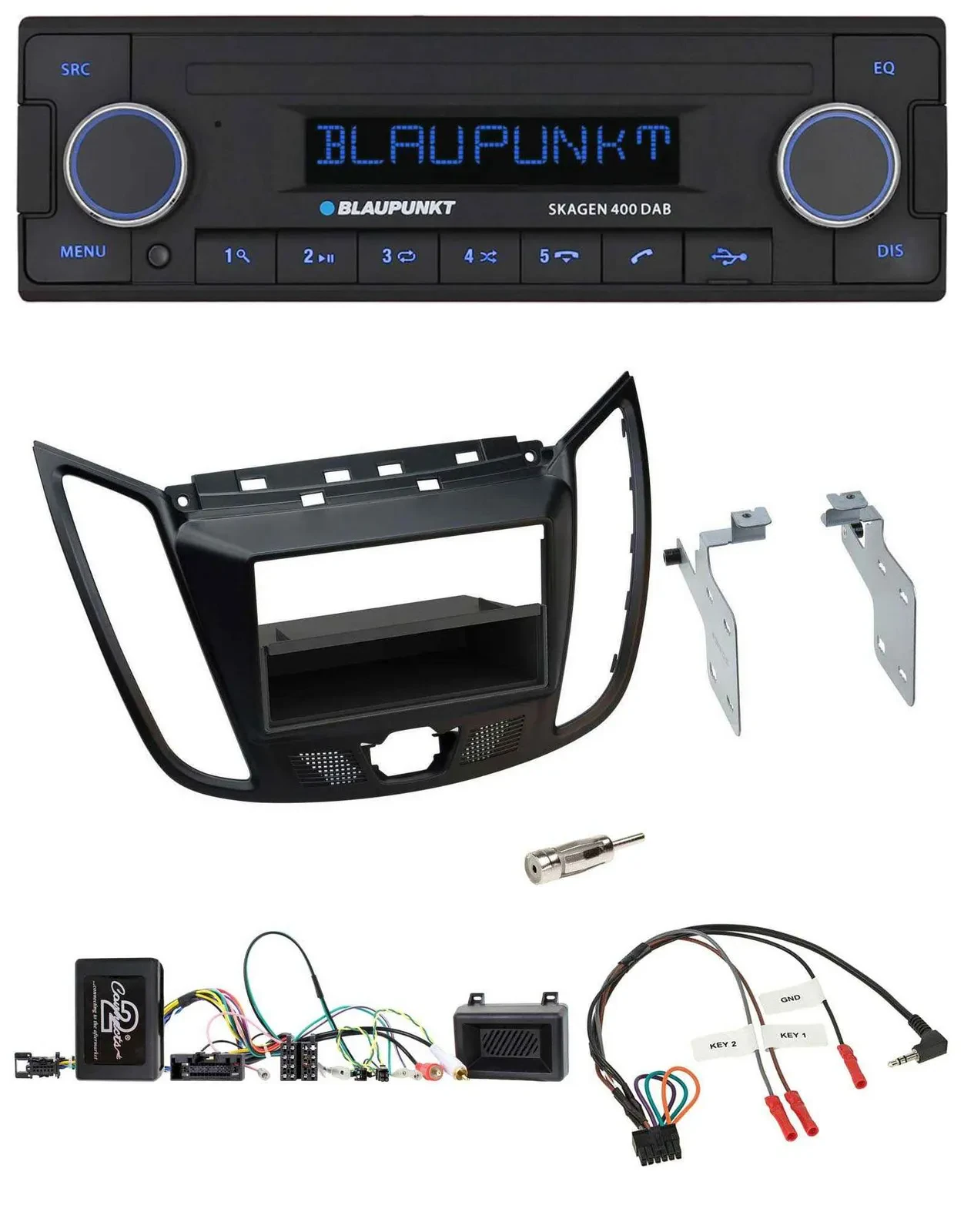 Автомагнитола Blaupunkt DAB, USB, Bluetooth для Ford C-Max/Kuga, матовый черный