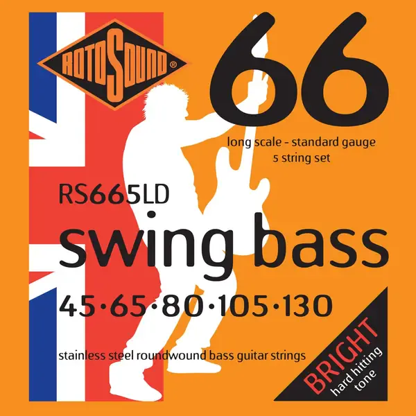 Струны для 5-струнной бас-гитары Rotosound RS665LD 45-130