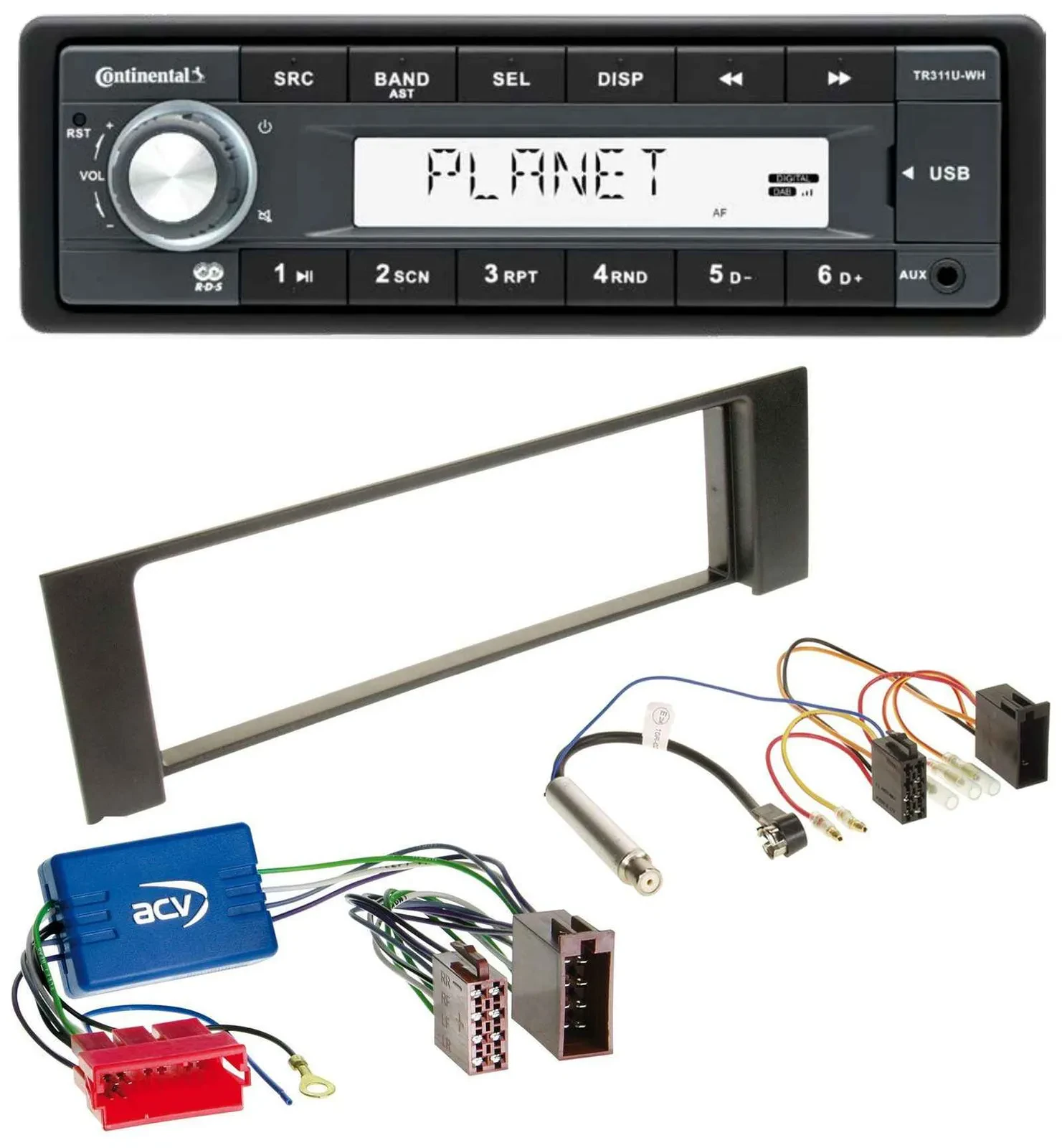 Continental USB MP3 AUX 1DIN Autoradio für Audi A4 B6 00-04 Aktivsystem Mini-ISO