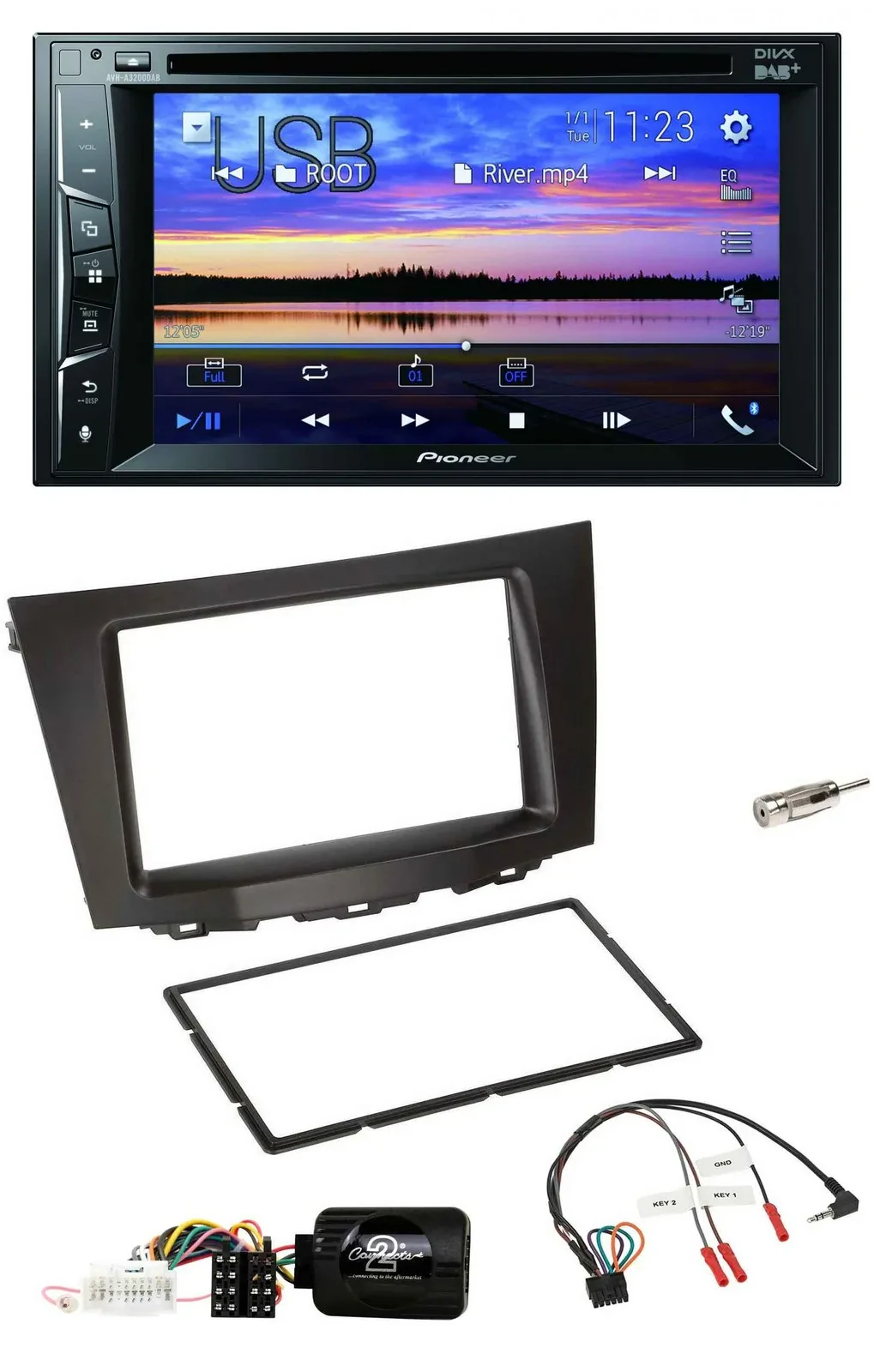 Pioneer Bluetooth 2DIN USB DVD DAB Lenkrad Autoradio für Suzuki Kizashi ab 2010