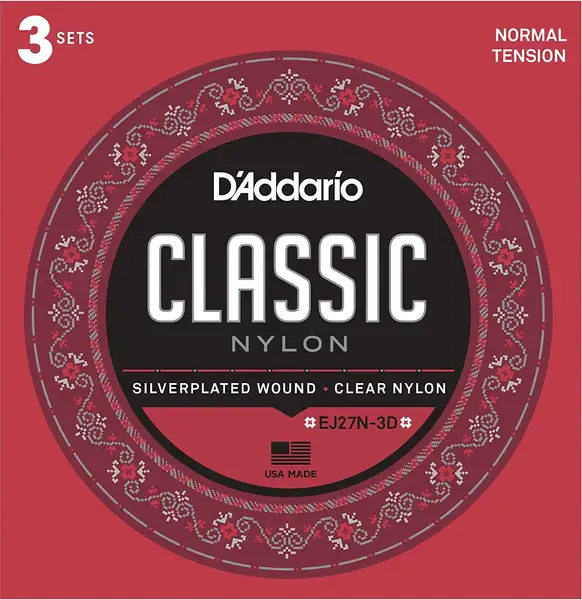 Струны для классической гитары D'Addario EJ27N-3D 28-43, 3 комплекта