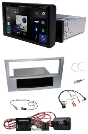 Pioneer DAB Lenkrad Bluetooth USB Autoradio für Opel Corsa D matt-chrom 09-14