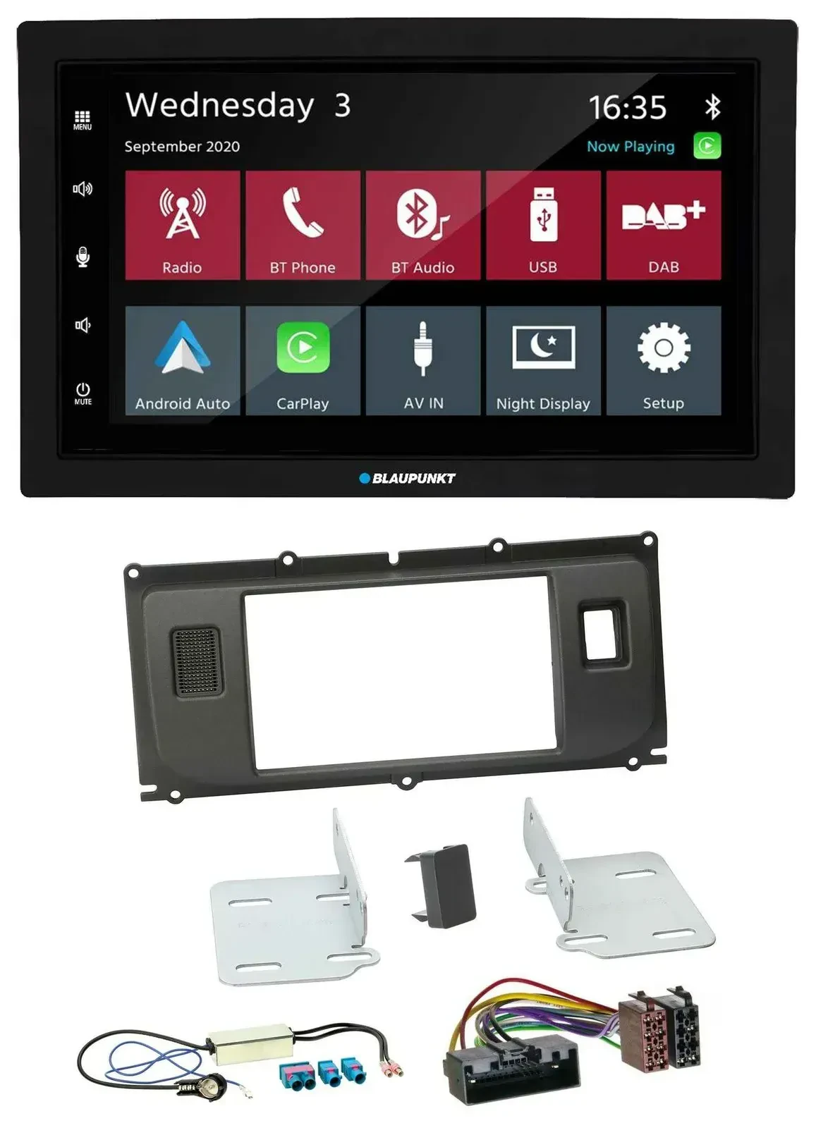 Blaupunkt 2DIN MP3 USB Bluetooth DAB Autoradio für Land Rover Evoque Blindstopfe
