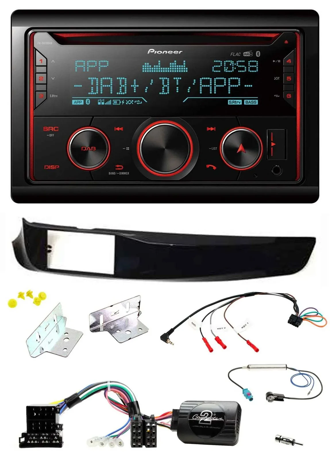 Pioneer 2DIN DAB Lenkrad Bluetooth USB CD Autoradio für Alfa Giulietta 940 10-14