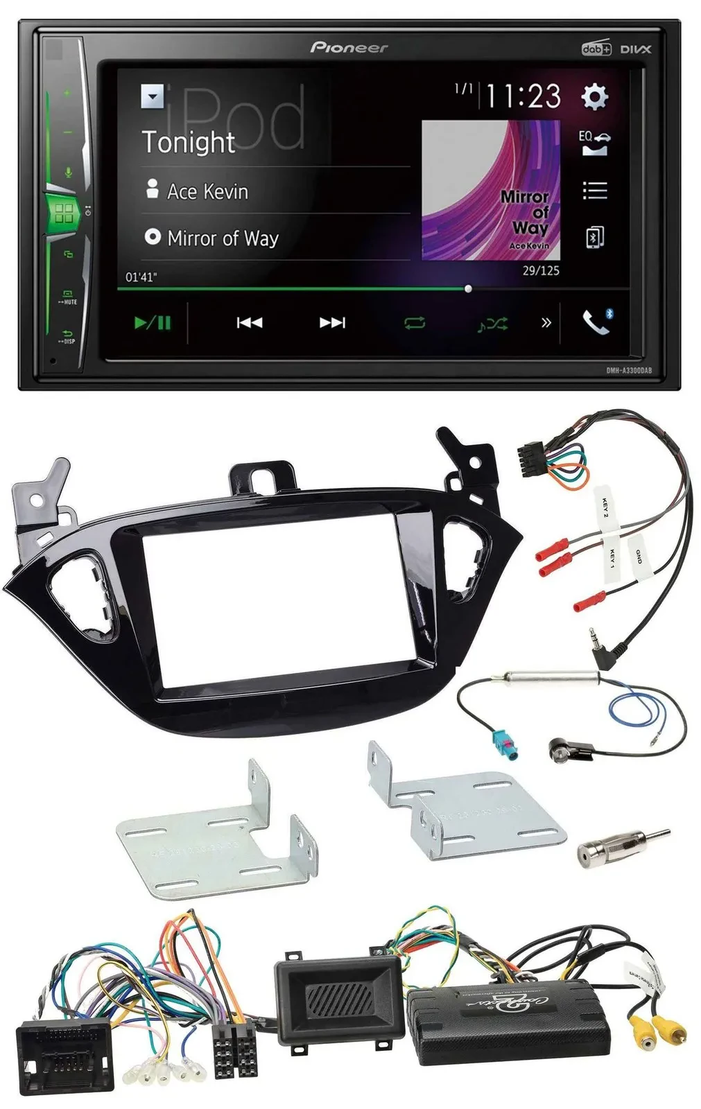 Pioneer 2DIN Lenkrad DAB USB Bluetooth Autoradio für Opel Adam Corsa E ab 2013 P