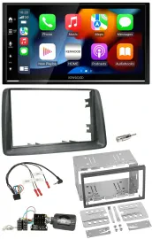 Автомагнитола для Fiat Panda (2007–2012) Kenwood DAB, USB, Bluetooth, 2DIN, серый