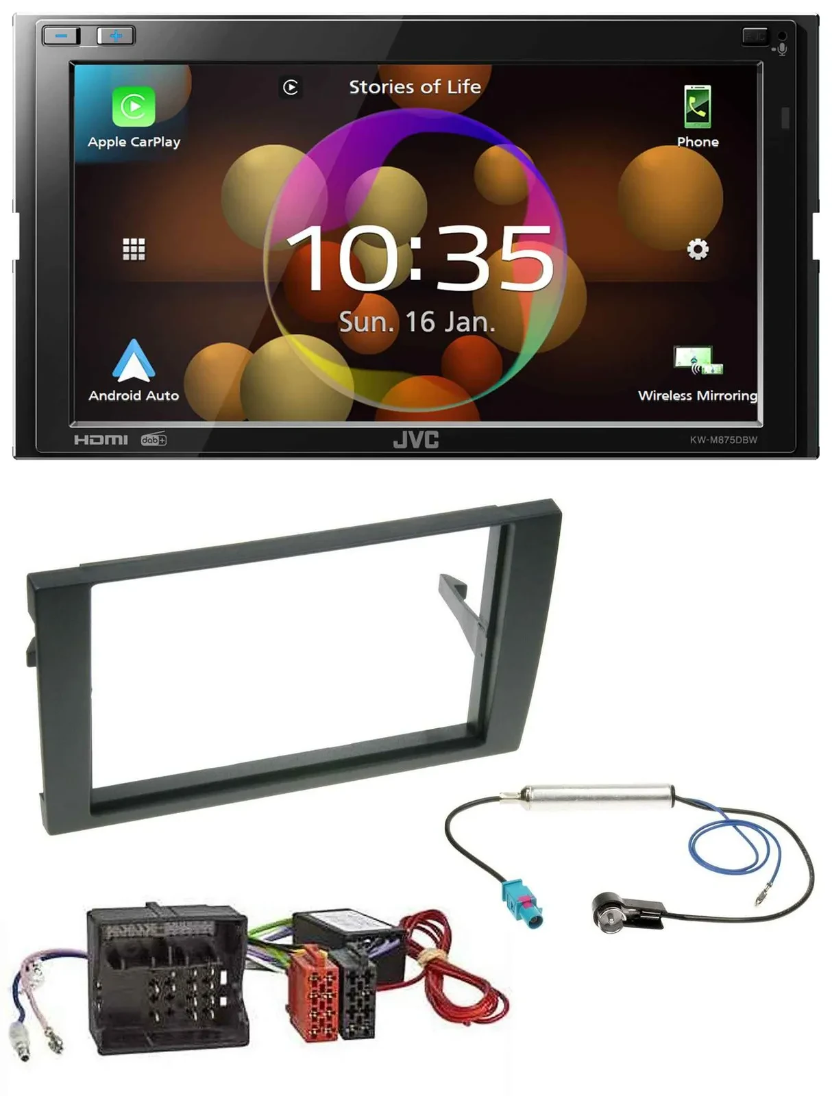 JVC DAB MP3 2DIN Bluetooth USB Autoradio für Audi A4 B7 04-08 Aktivsystem MOST Q