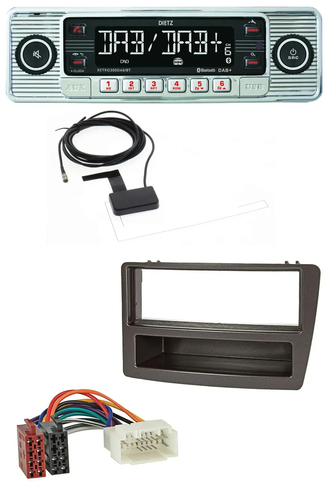 Dietz Bluetooth USB MP3 DAB Autoradio für Honda Civic 04-06 autom. Klima schwarz