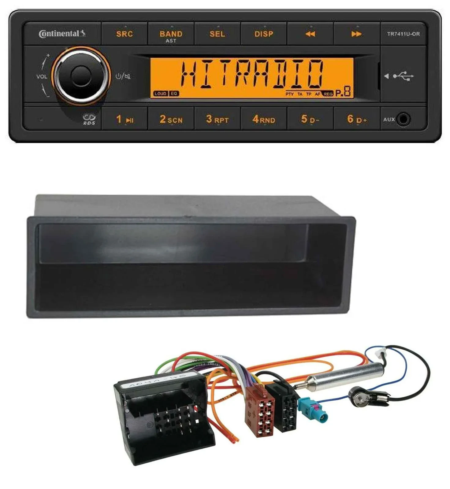 Continental 1DIN USB AUX MP3 Autoradio für Peugeot 207 307 Expert Partner