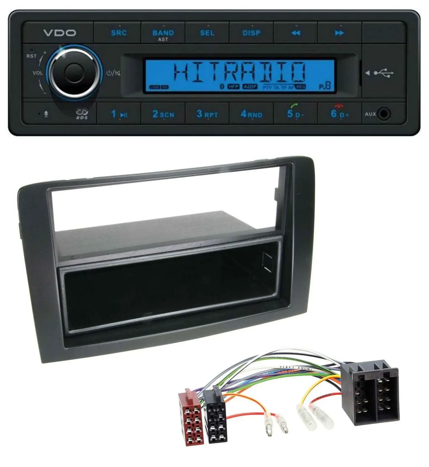VDO AUX Bluetooth USB MP3 Autoradio für Fiat Idea (350 03-11) schwarz