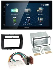 Kenwood 2DIN Bluetooth MP3 USB DAB Autoradio für Toyota Corolla 04-09 Verso schw