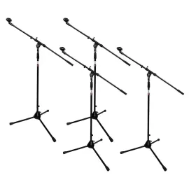 ProX T-MIC01 Tripod Microphone Stand Holder w Boom Arm 4 Pack