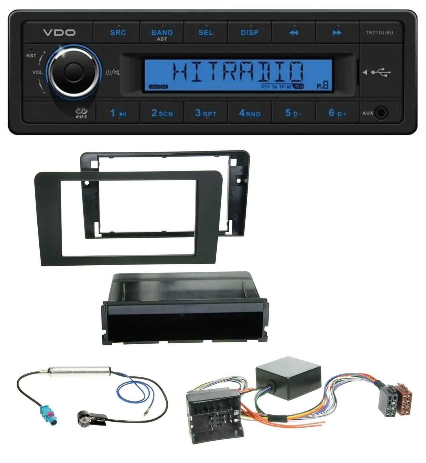 Автомагнитола VDO 1-DIN MP3 USB AUX для Audi A3 8P 2006–2012