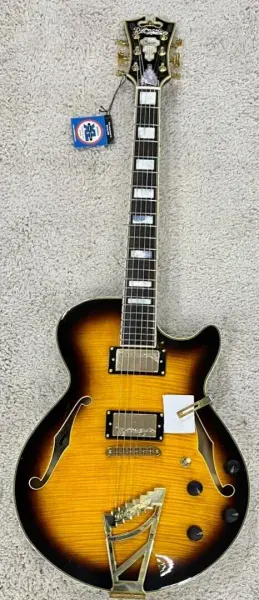 Электрогитара полуакустическая D'Angelico Excel SS Vintage Sunburst с кейсом