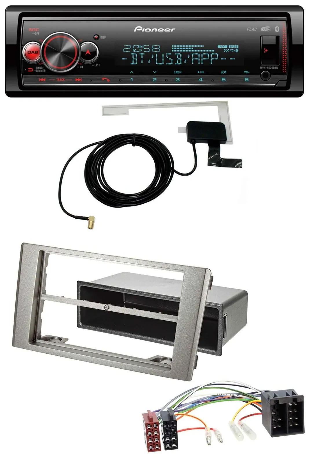 Автомагнитола для Iveco Daily (2006–2014) Pioneer Bluetooth, DAB, USB, MP3, серебристая