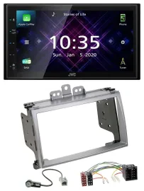 JVC DAB 2DIN MP3 Bluetooth USB Autoradio für Hyundai i20 2009-2012 silber