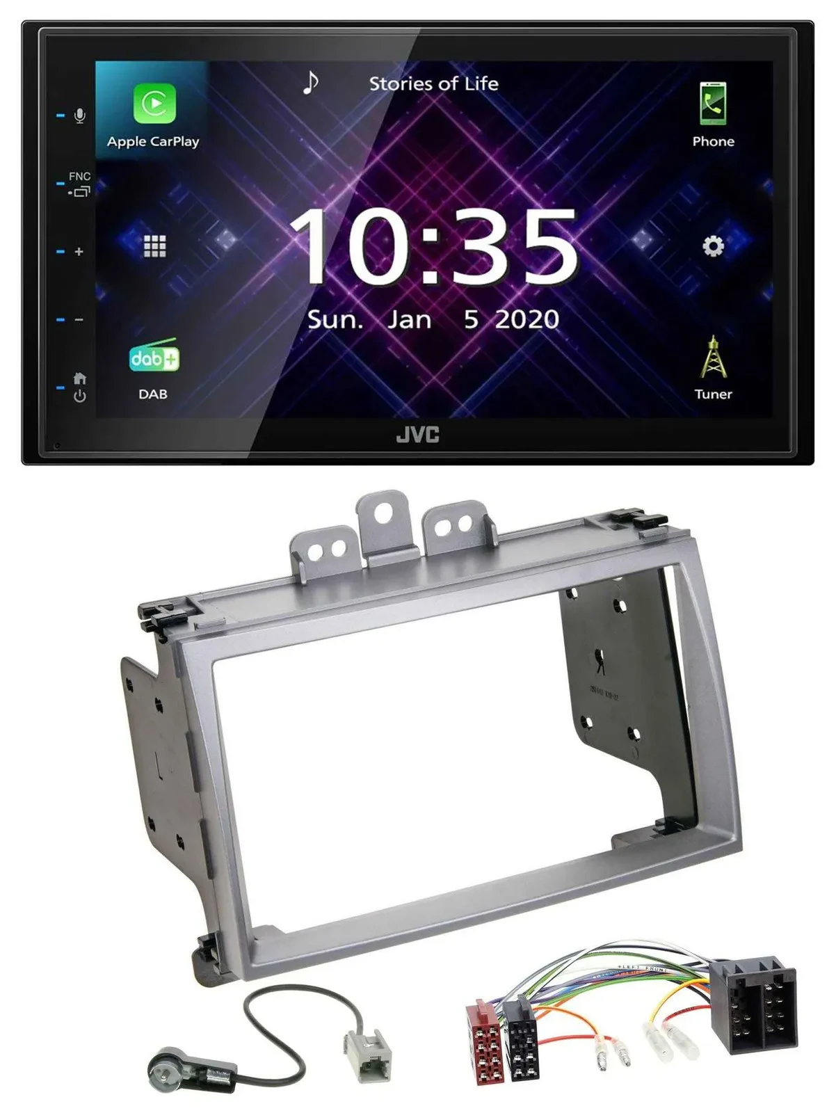 JVC DAB 2DIN MP3 Bluetooth USB Autoradio für Hyundai i20 2009-2012 silber