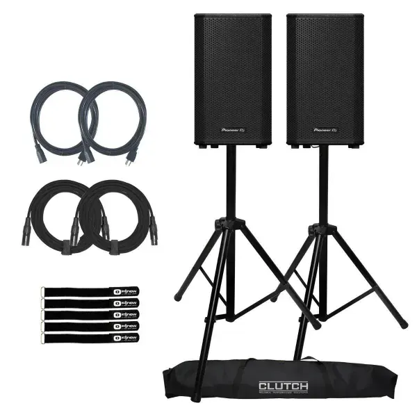 Pioneer DJ XPRS82 8" Active Loudspeakers 2-Pack with Stands