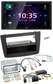 Автомагнитола JVC 2DIN DAB Bluetooth USB для Alfa Romeo Mito (2014–2018) с адаптером управления на руле (Infoadapt)